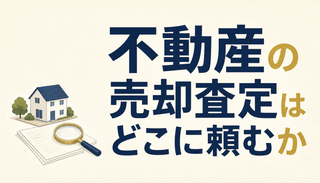 不動産の売却査定はどこに頼むか｜依頼先の3つの型と、選ぶときの5つの軸