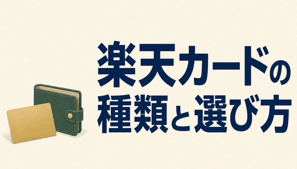 楽天カードの種類と選び方｜迷ったら通常カードから始める