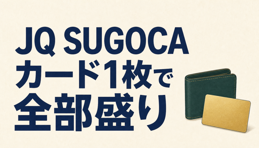 JQ SUGOCAカード1枚でオートチャージも割引もポイントも全部盛り！快適さはギガ級