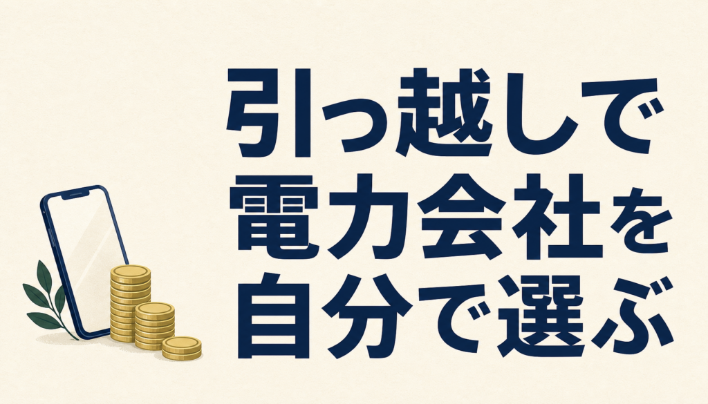 引っ越しで電力会社を自分で選ぶ｜「切り替え」と何が違うか、いつまでに何をするか