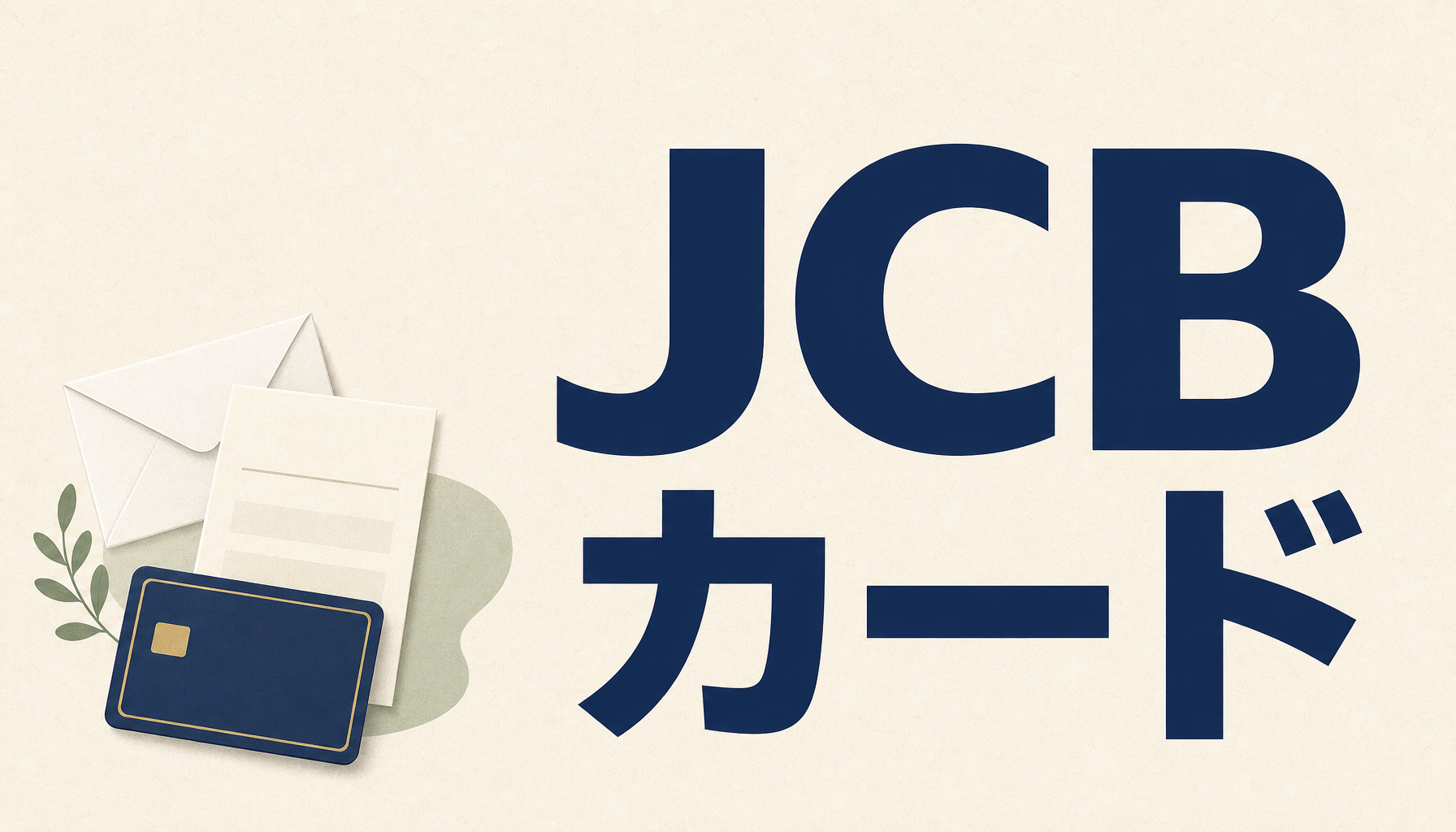 JCBカード:無地のカードと封筒と明細書のイラスト