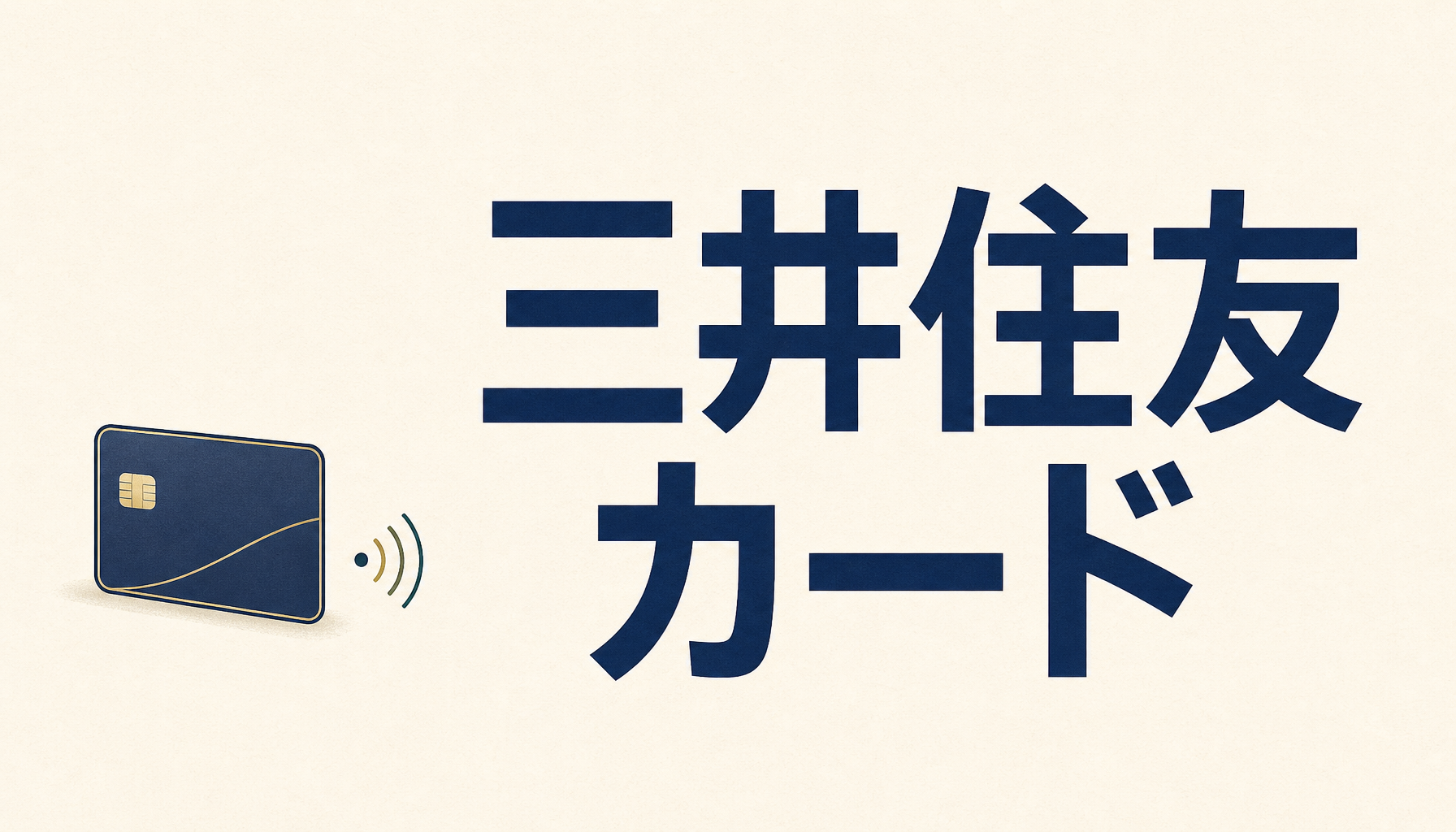 三井住友カード：無地のカードとタッチ決済を表す波紋のイラスト