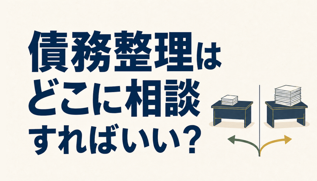 債務整理はどこに相談すればいい？ 1社140万円の線で担当が分かれます