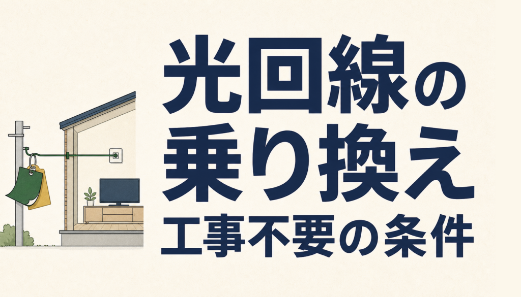 光回線の乗り換えが工事不要になる条件｜転用・事業者変更の違いを確認する方法