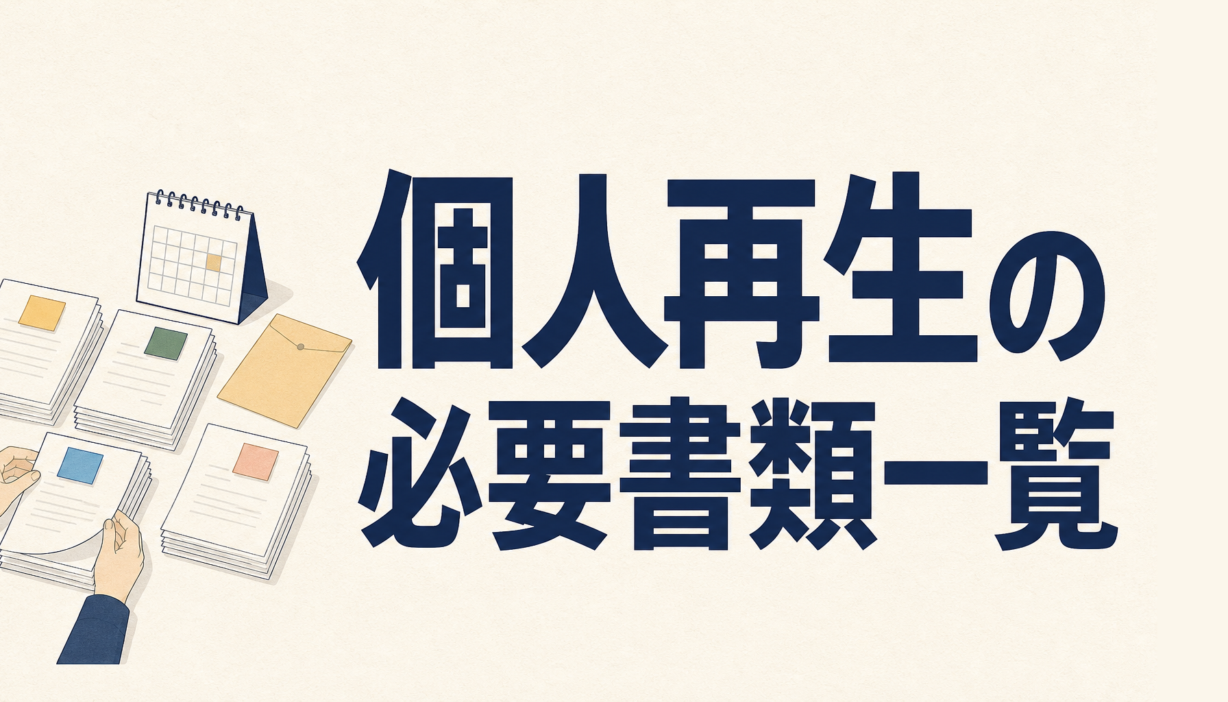 個人再生の必要書類一覧|どこで取るか・いつ取るかを4つのまとまりで解説