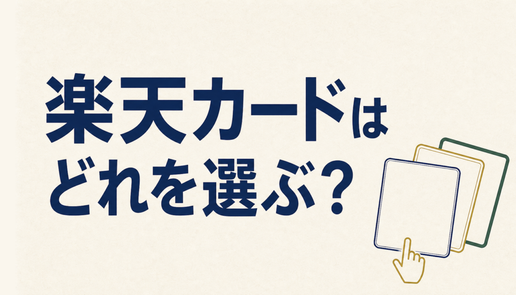 楽天カードのおすすめはどれ？券種ごとの違いと最初の1枚の選び方