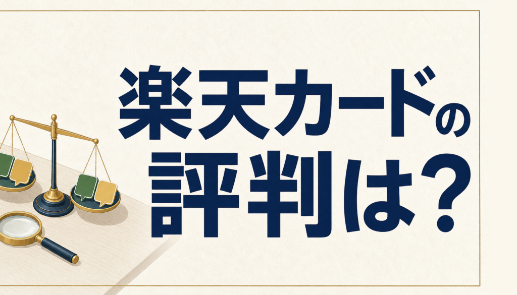 楽天カードの評判は？評判の受け止め方は？評判は大切な情報源だけど扱い方を間違えてはいけない！