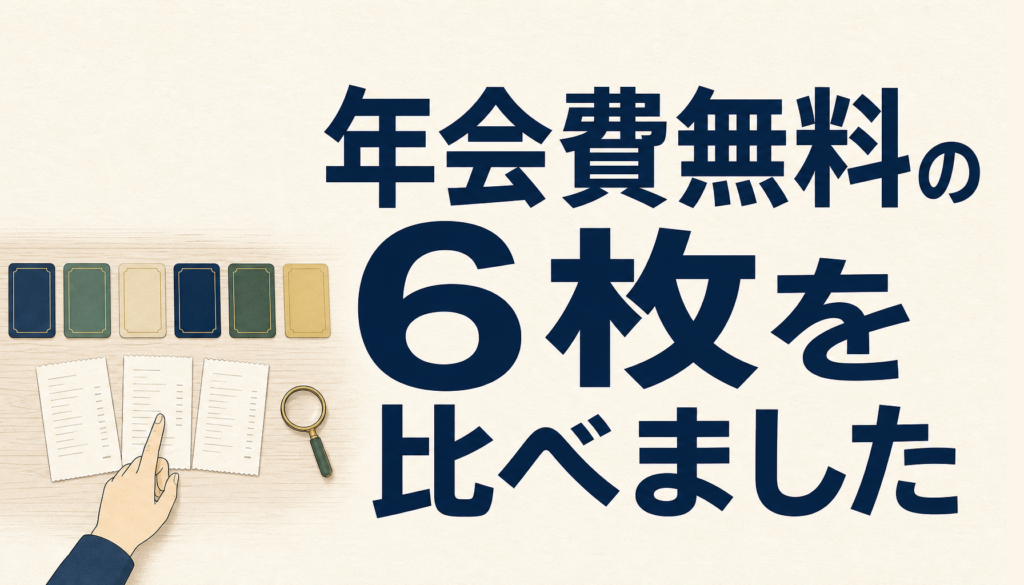 クレジットカードおすすめランキング【2026年】年会費無料の6枚を、ポイントの付き方とよく使う店で比べました