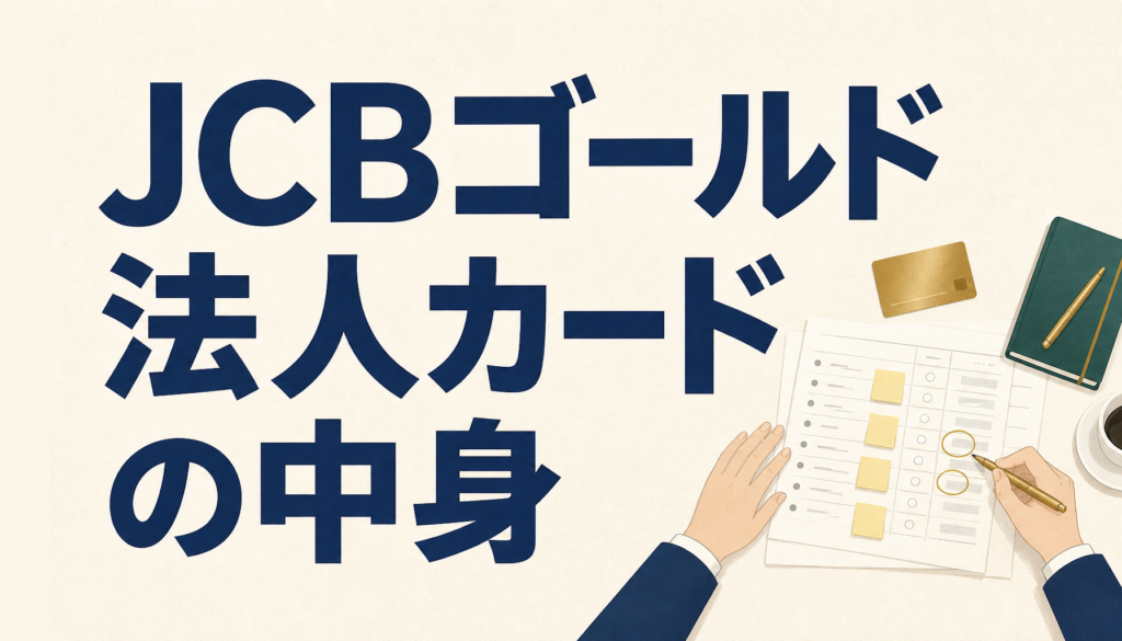 JCBゴールド法人カードの中身を整理｜一般カードとの違いと向く会社の目安