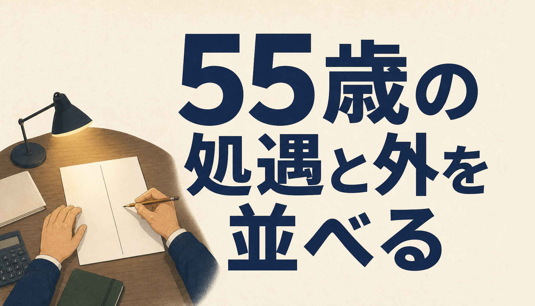 50代SEの転職|55歳の処遇と外の年収帯を、1枚の紙で並べて決める
