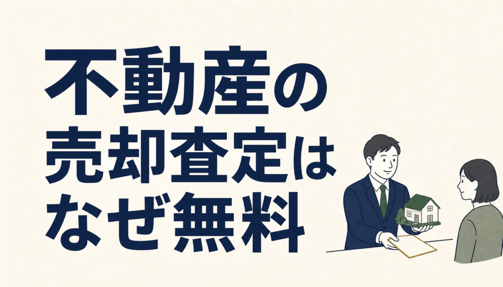 不動産の売却査定はなぜ無料で受けられるのか。仕組みと注意点をぜんぶ書きます